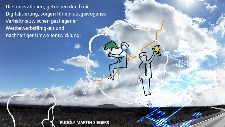Animierte Grafik "Innovationsland Deutschland", Zukunftsdialog München, Siemens Live Event-Illustration auf Veranstaltung von Siemens: Graphic Recording Digitalisierung Innovationsland Deutschland