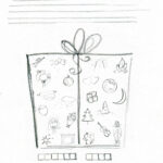 Skizze winterliches Kinder-Rätsel Vetter Blatt: Paket mit Paaren wie Plätzchenteig-Plätzchenteller zum Zusammenbringen