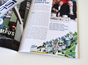 Illustration Energieprojekt IT-EUREF-Campus im Magazin 2014 der GASAG