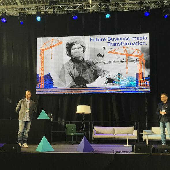 Illustration "Future Business meets Transformation" bei Vortrag auf der Bitzilla Conference 2019. Foto: Tamara Ries